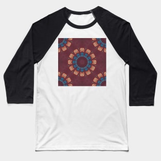 Multicolor Textured Geometric Pattern Baseball T-Shirt